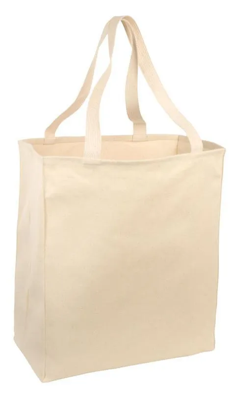 12 ct Over-the-Shoulder Cotton Twill Grocery Tote Bag - By Dozen