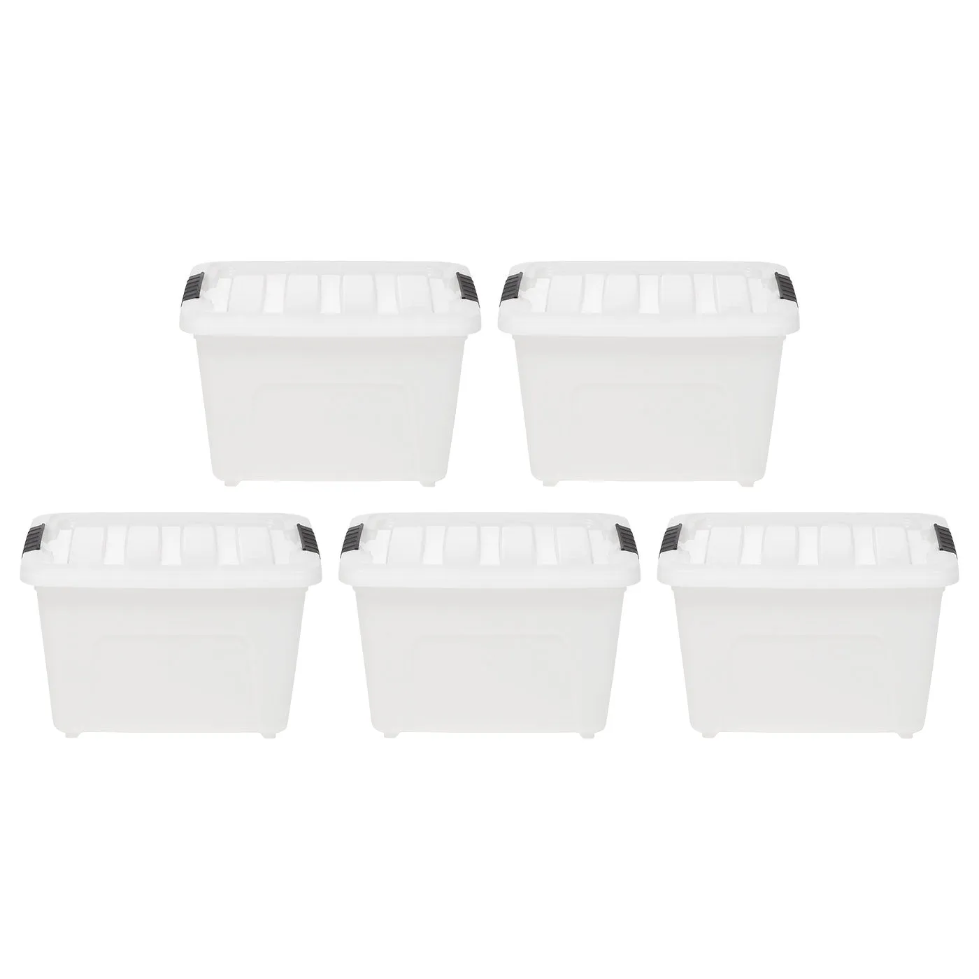 17 Quart Stack & Pull  Natural Nesting Black Latching Storage Container [ Part of 5 ]