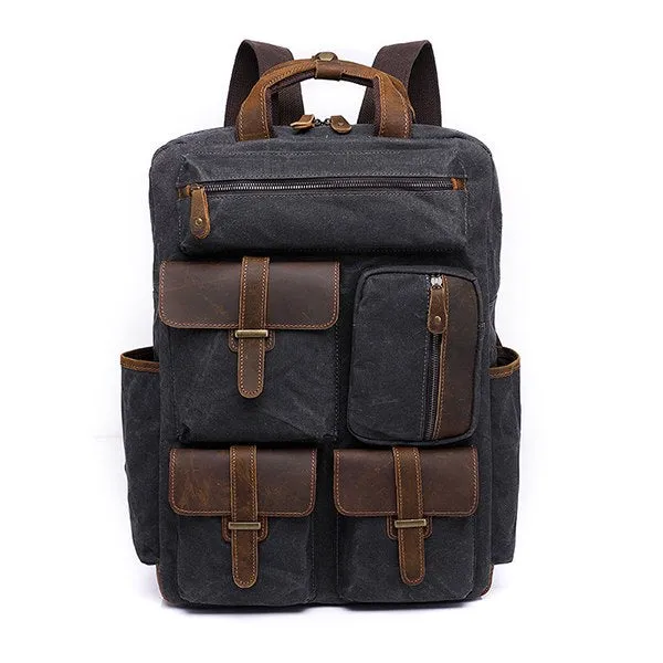 2018 Fashion Genuine Leather Backpack Vintage Crazy Horse Travel Backpack Women Men Bolsa Mochila