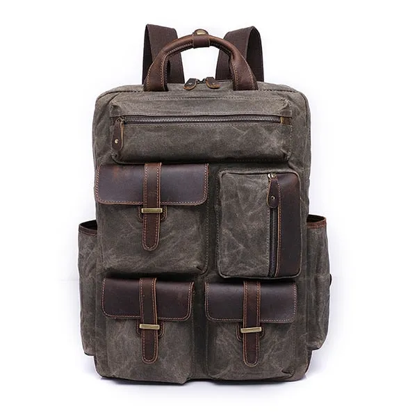 2018 Fashion Genuine Leather Backpack Vintage Crazy Horse Travel Backpack Women Men Bolsa Mochila