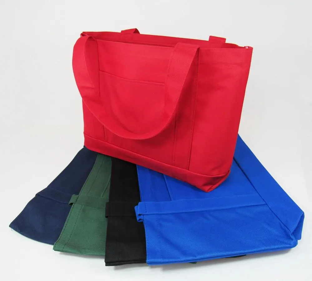 6 ct Sturdy Shopping Tote Bags Solid With PVC Backing - By Bundle