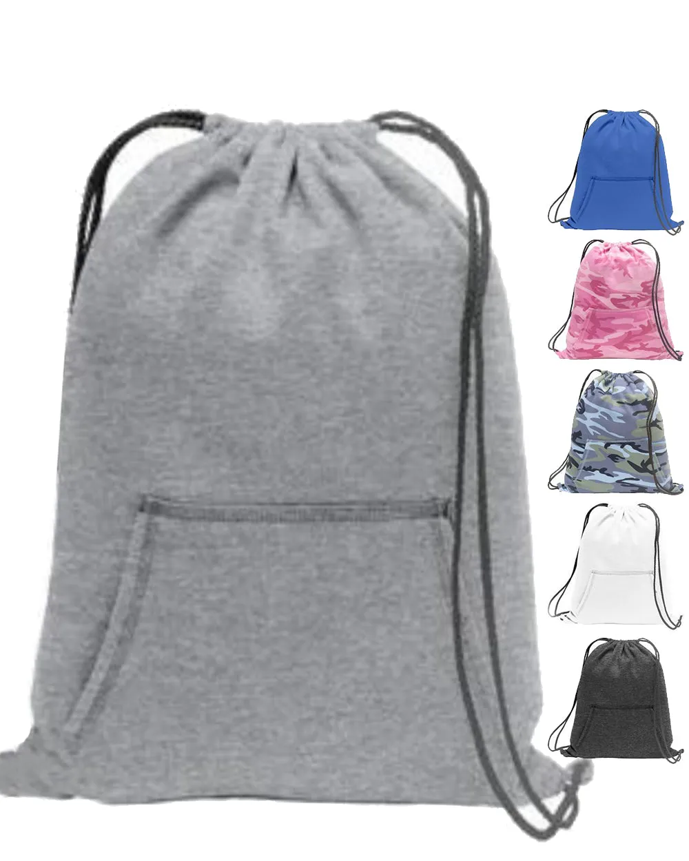 6 ct Stylish Sweatshirt Cinch Pack Drawstring Backpack - By Bundle