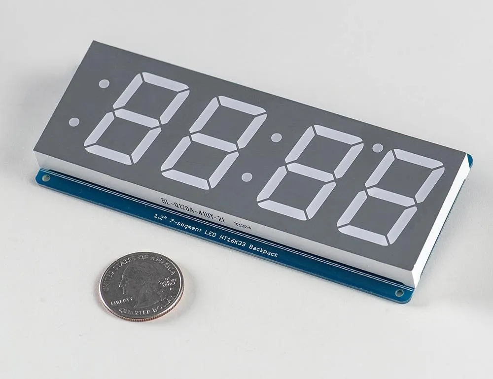 Adafruit 1.2" 4-Digit 7-Segment Display w/I2C Backpack - Red