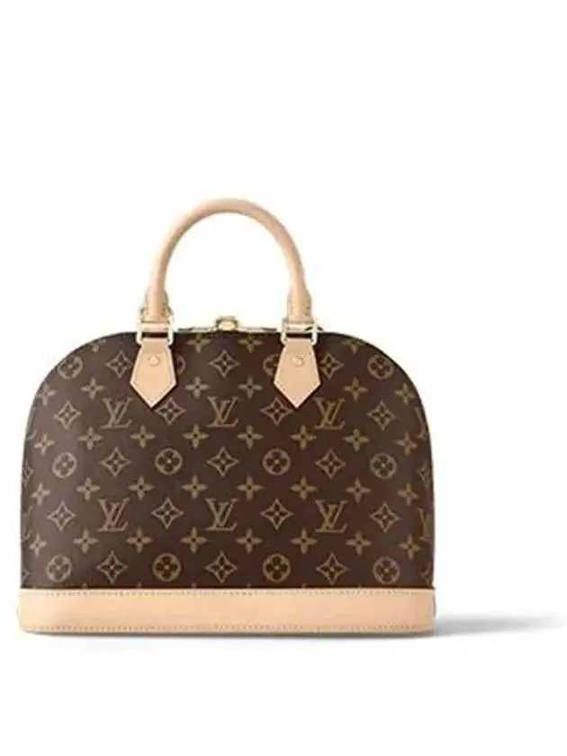 Alma PM Monogram Canvas Tote Bag Brown