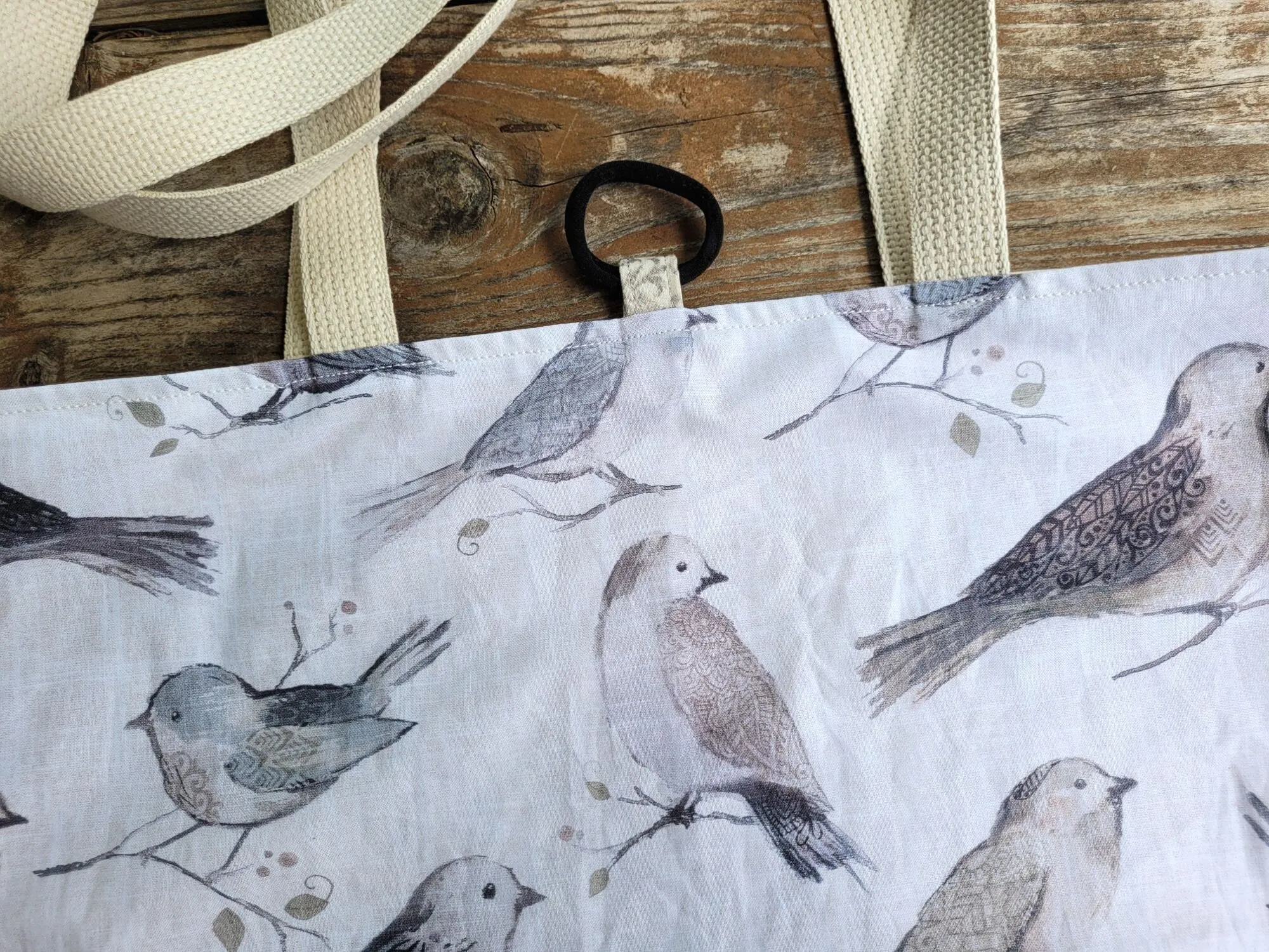 Basic Tote Bag with Birds, Reusable Compact Shopping Bag for your Purse