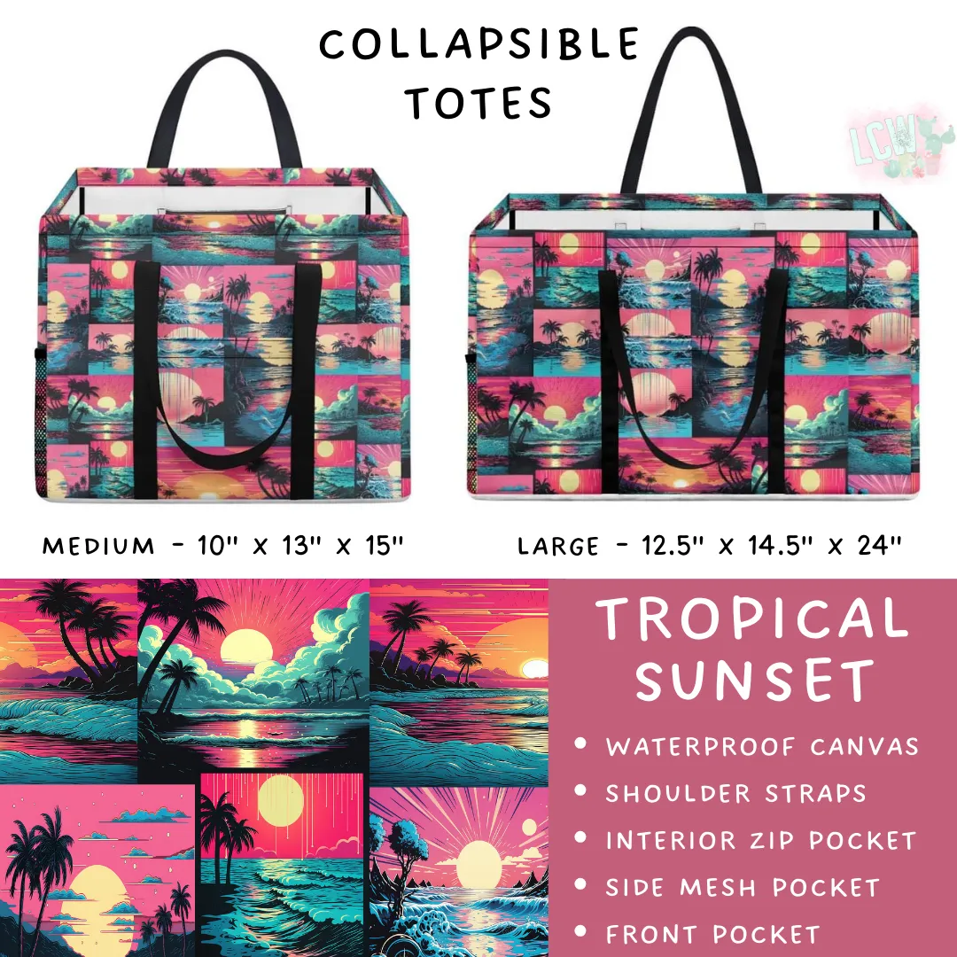 Batch #240 - Collapsible Totes - Closes 11/20 - ETA mid Jan - Tropical Sunset Collapsible Totes