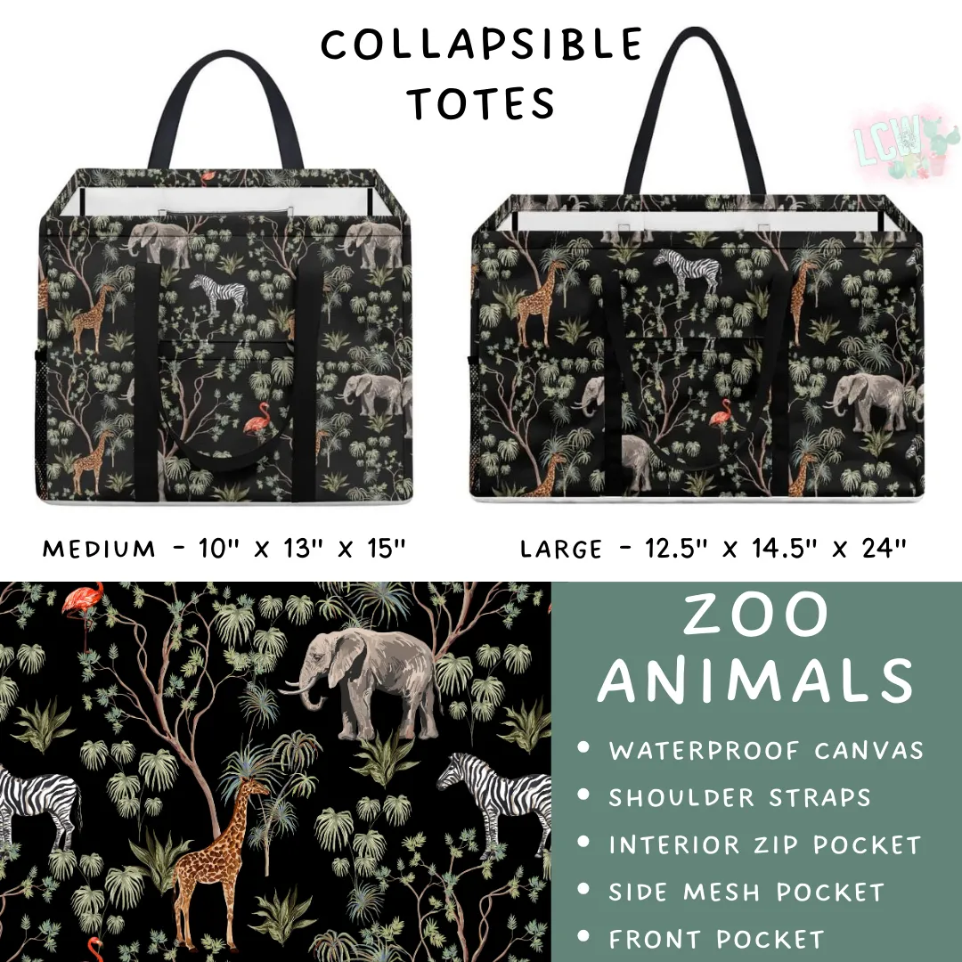 Batch #240 - Collapsible Totes - Closes 11/20 - ETA mid Jan - Zoo Animals Collapsible Totes