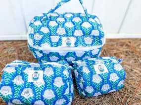 Blue Skies Quilted Cosmetic Bags- Set of 3