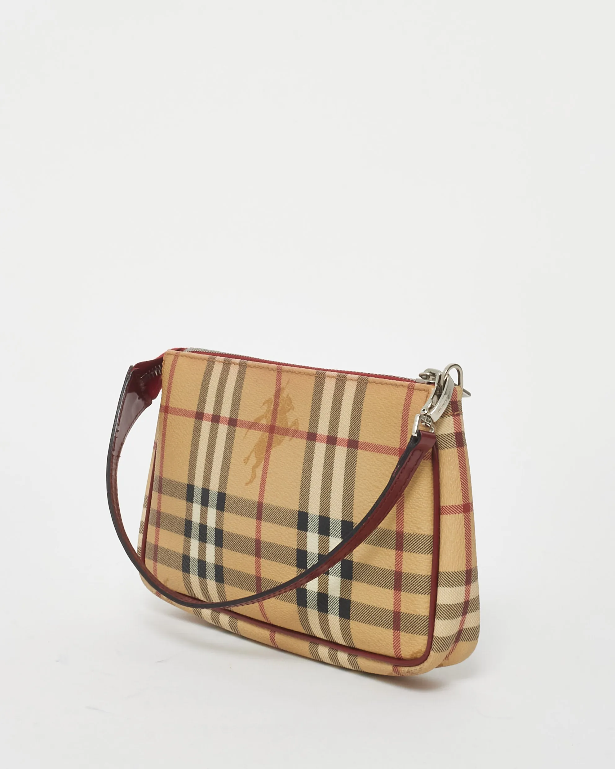 Burberry Coated Canvas Haymarket Check Pochette Shoulder Bag