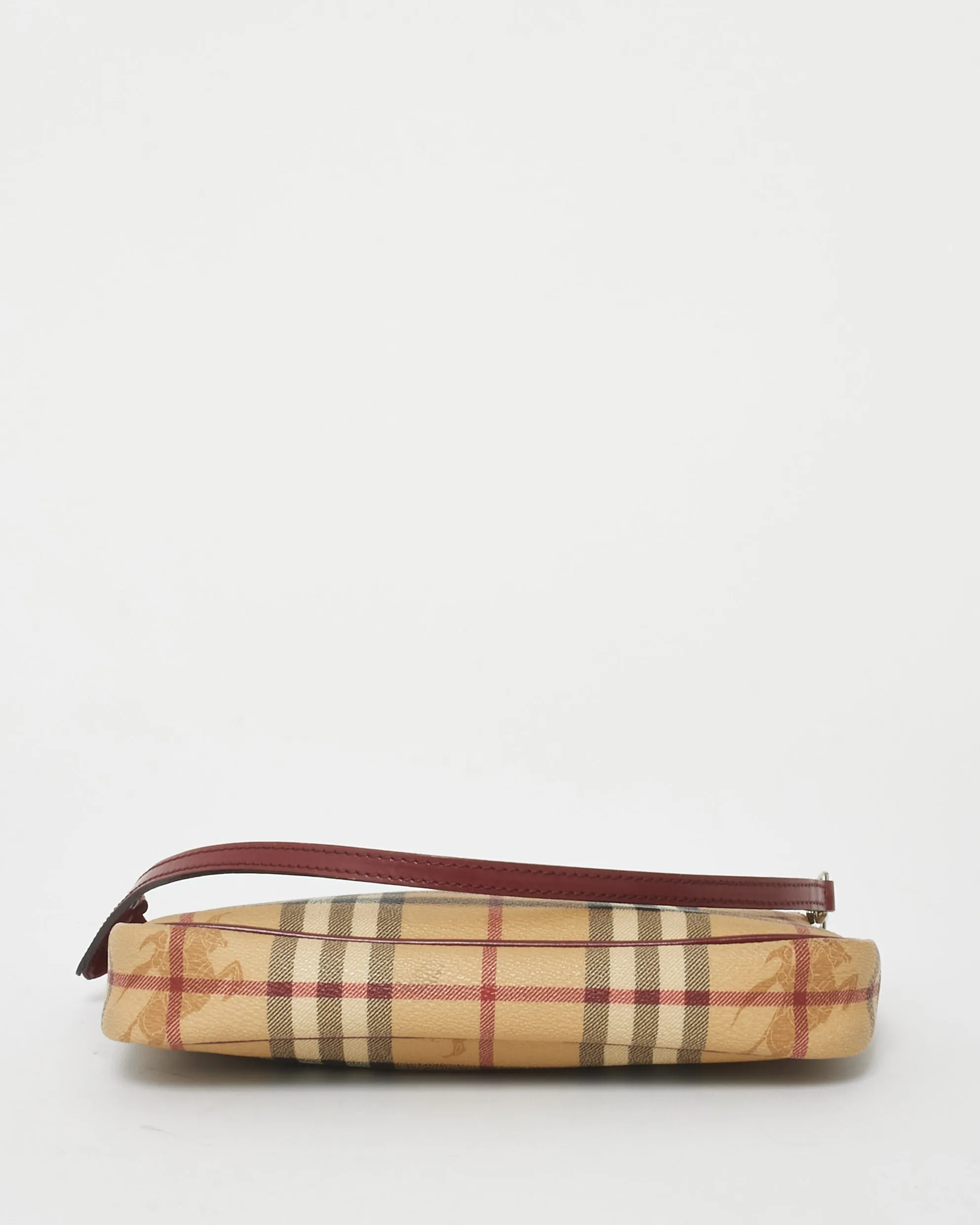 Burberry Coated Canvas Haymarket Check Pochette Shoulder Bag