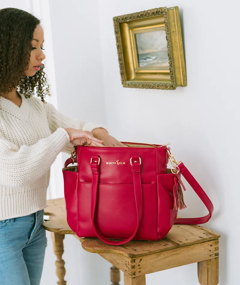 Carina Tote Bag - Cranberry