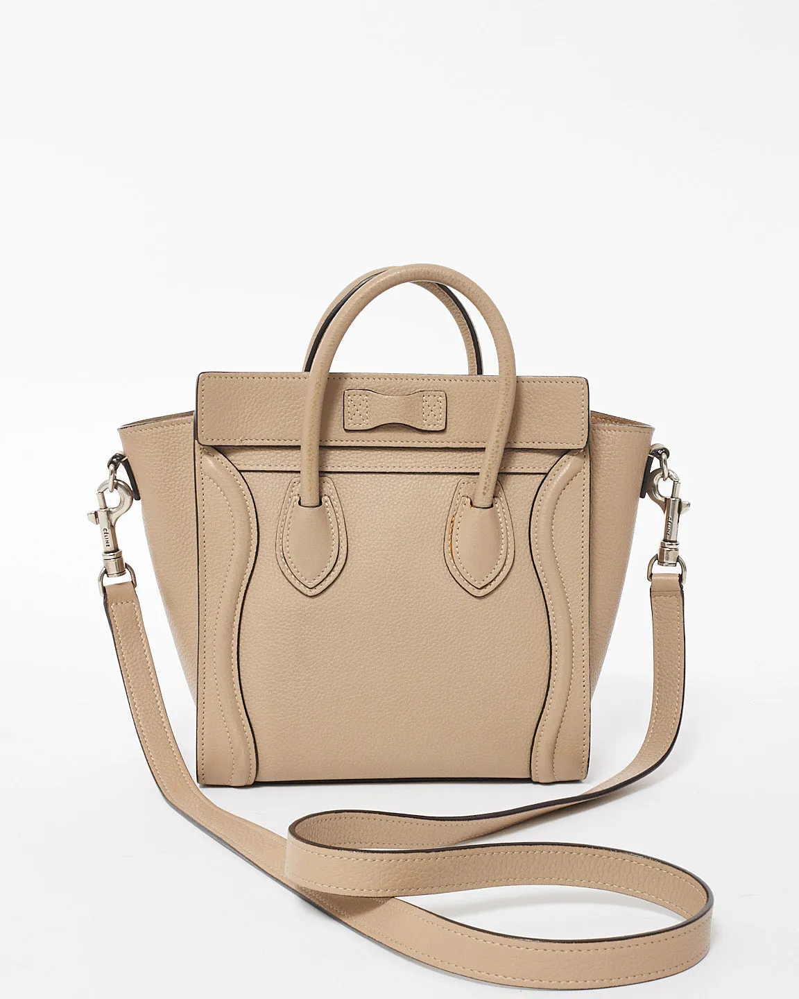 Celine Beige Leather Nano Luggage Tote