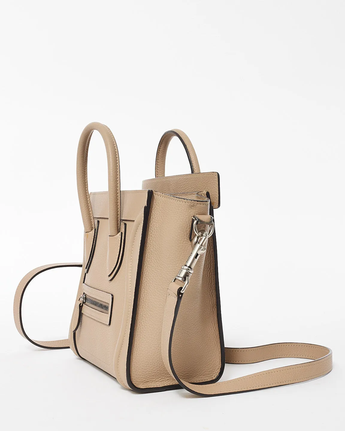 Celine Beige Leather Nano Luggage Tote