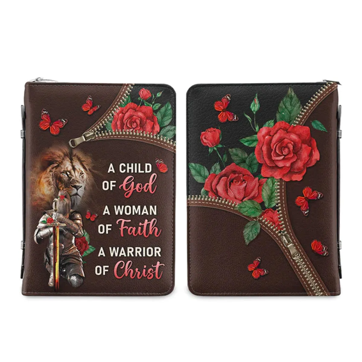 Christianart Bible Cover - A Child Of God A Woman Of Faith A Warrior Of Christ - Personalized Bible Cover - Warrior Bible Cover - CABBBCV08080324.