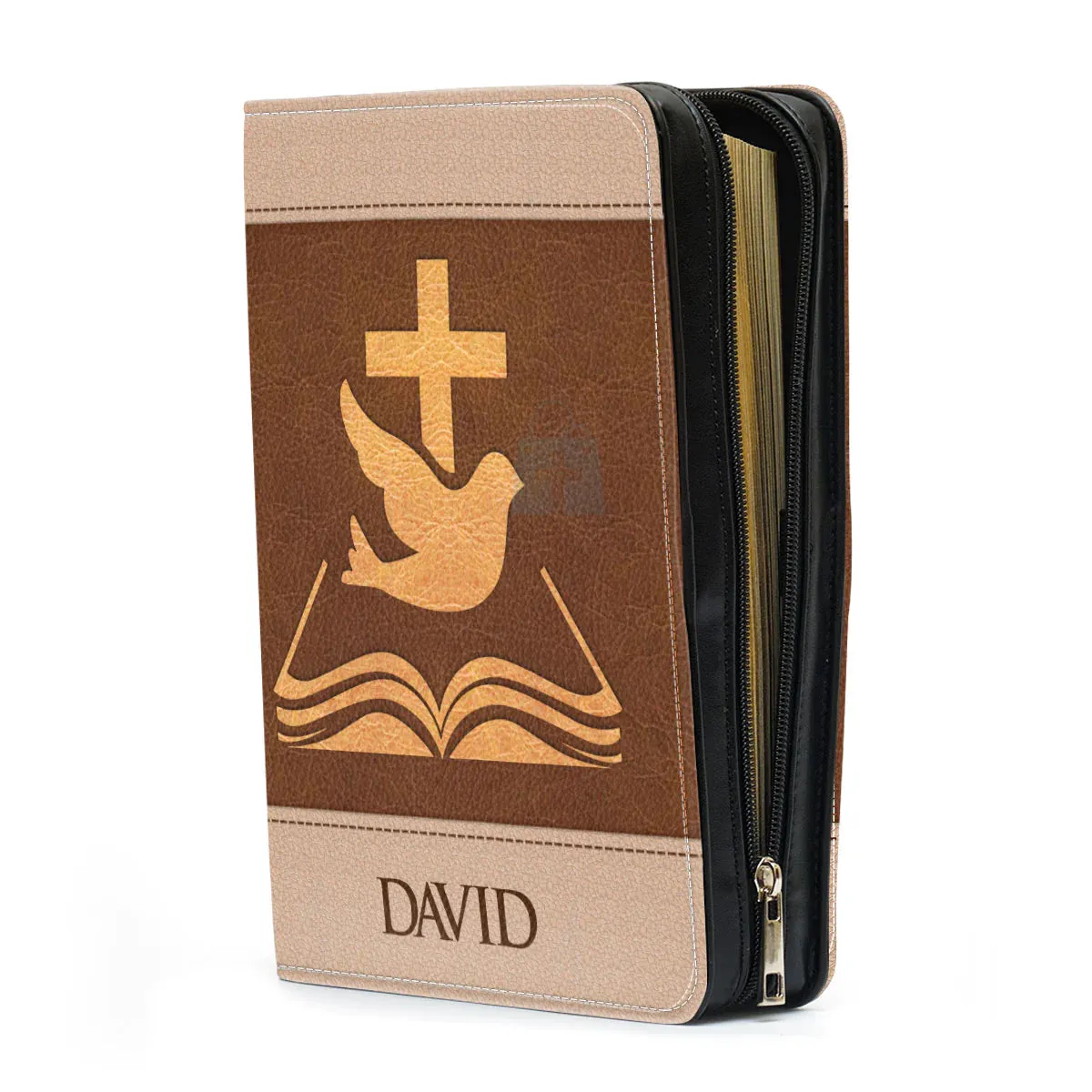 Christianart Bible Cover - By Grace Through Faith - Personalized Bible Cover - Bible Cover For Men - CABBBCV114080324.