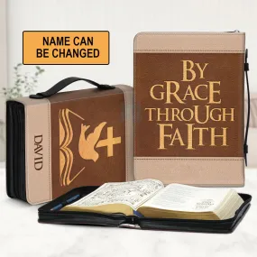 Christianart Bible Cover - By Grace Through Faith - Personalized Bible Cover - Bible Cover For Men - CABBBCV114080324.