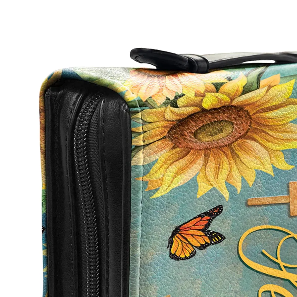 Christianart Bible Cover - I Will Walk By Faith Even When I Can Not See - Bible Cover For Women - Sunflower Bible Cover - CABBBCV270723..