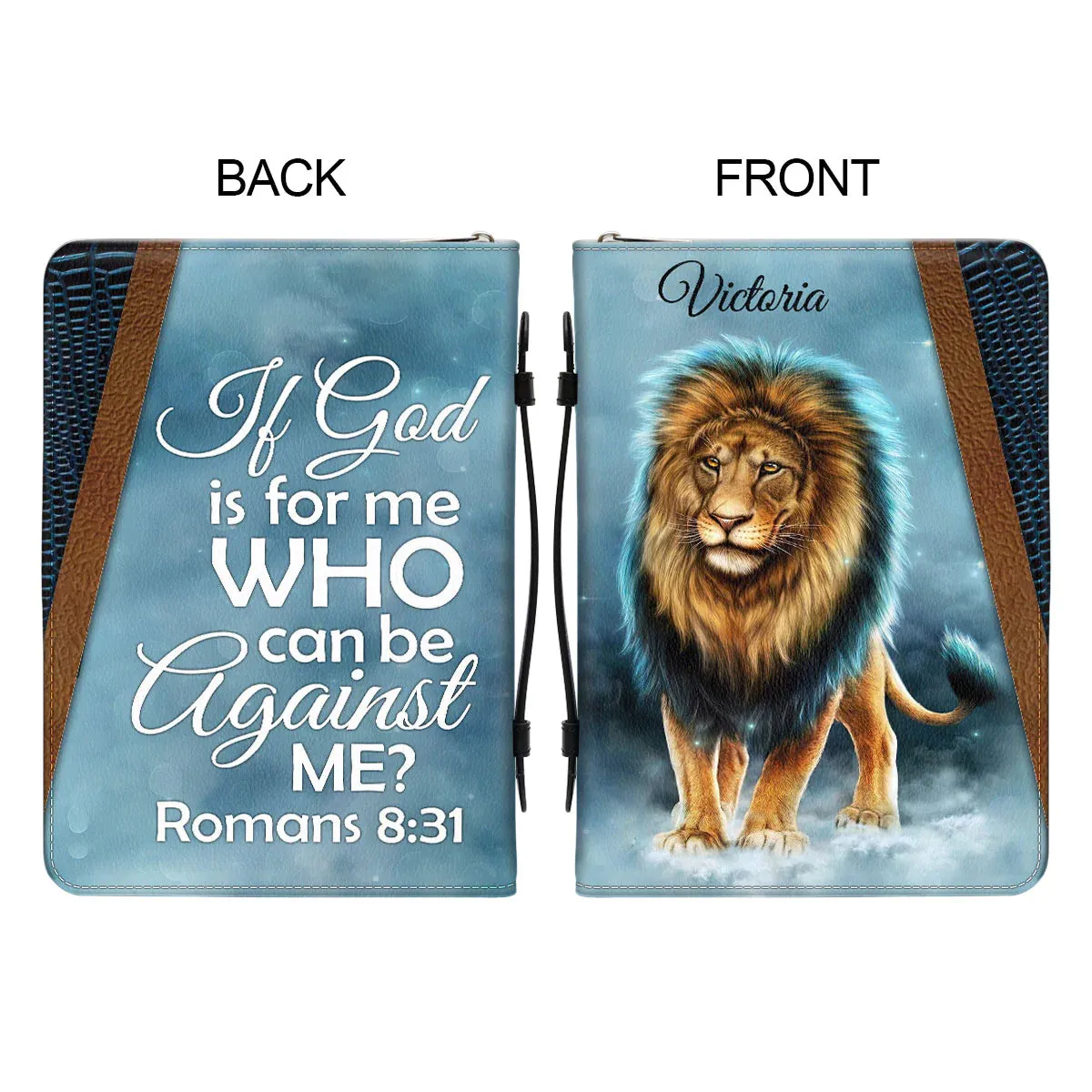 Christianart Bible Cover - If God Is For Me Who Can Be Against Me - Personalized Gifts for Pastor - Personalized Bible Cover For Men - CABBBCV18060324.