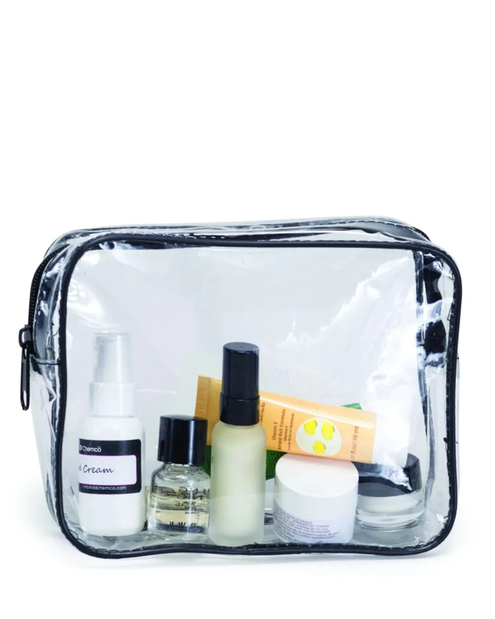 Clear Vinyl Travel Size Makeup Bag