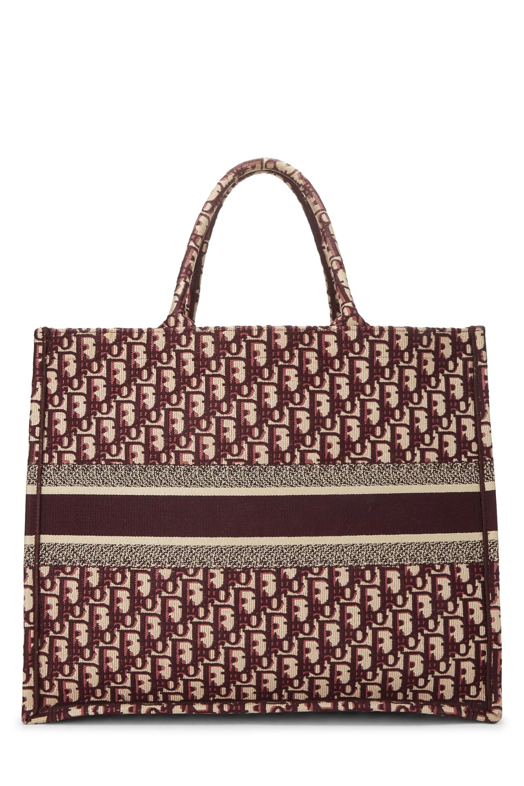 Dior,  Burgundy Trotter Canvas Book Tote Large, Burgundy