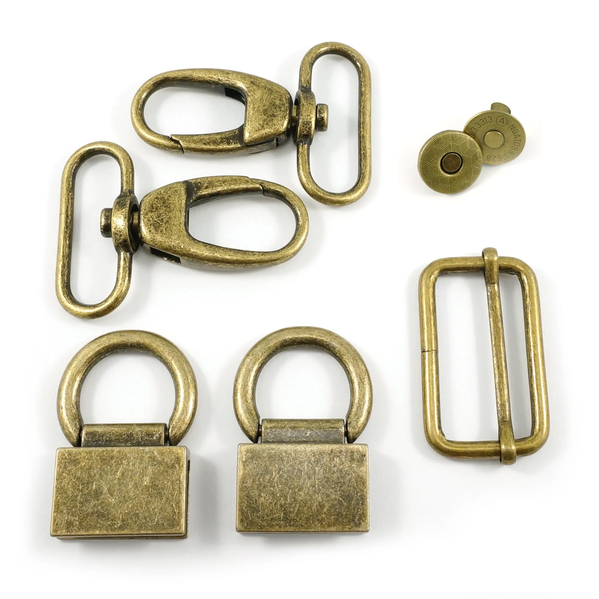 Double Flip Shoulder Bag  Hardware Kit - Antique Brass