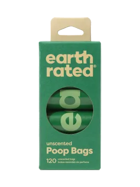 Earth Rated Unscented Dog Waste Bags, 8 Refill Rolls 120-Count