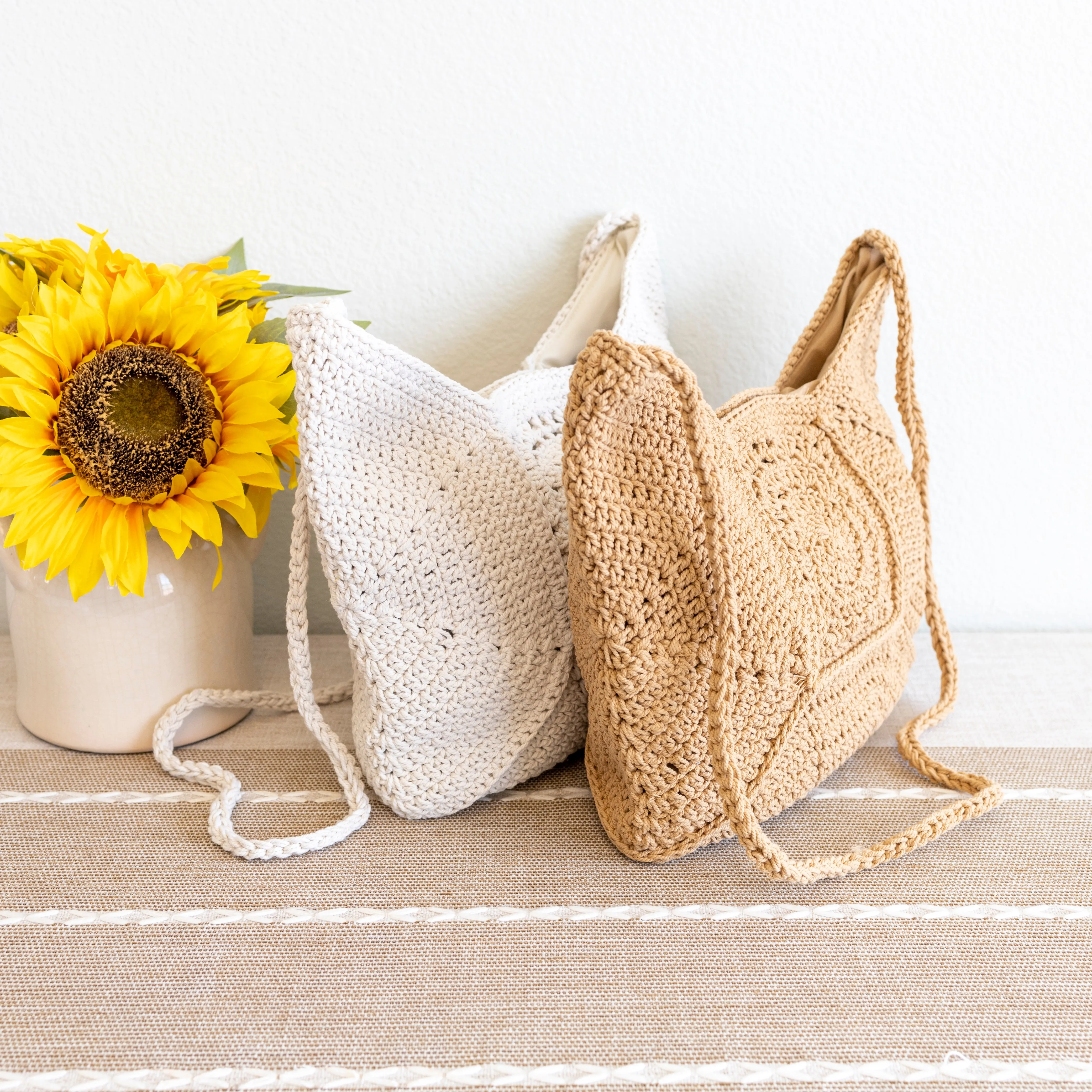 Elena Handbags Boho Crochet Crossbody Bag