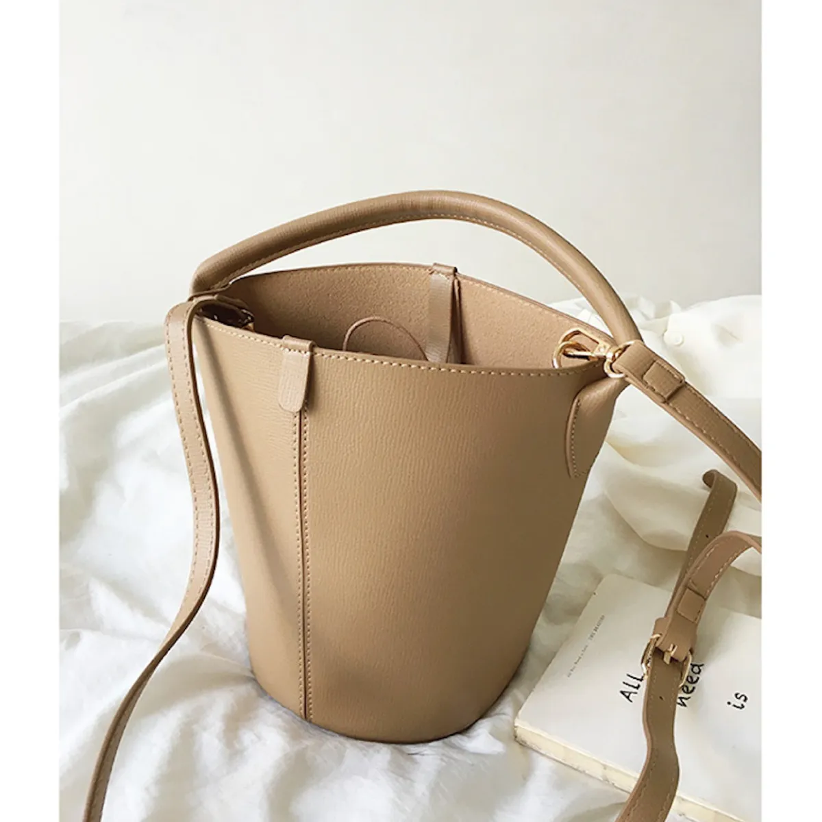 Elena Handbags Chic Leather Bucket Bag