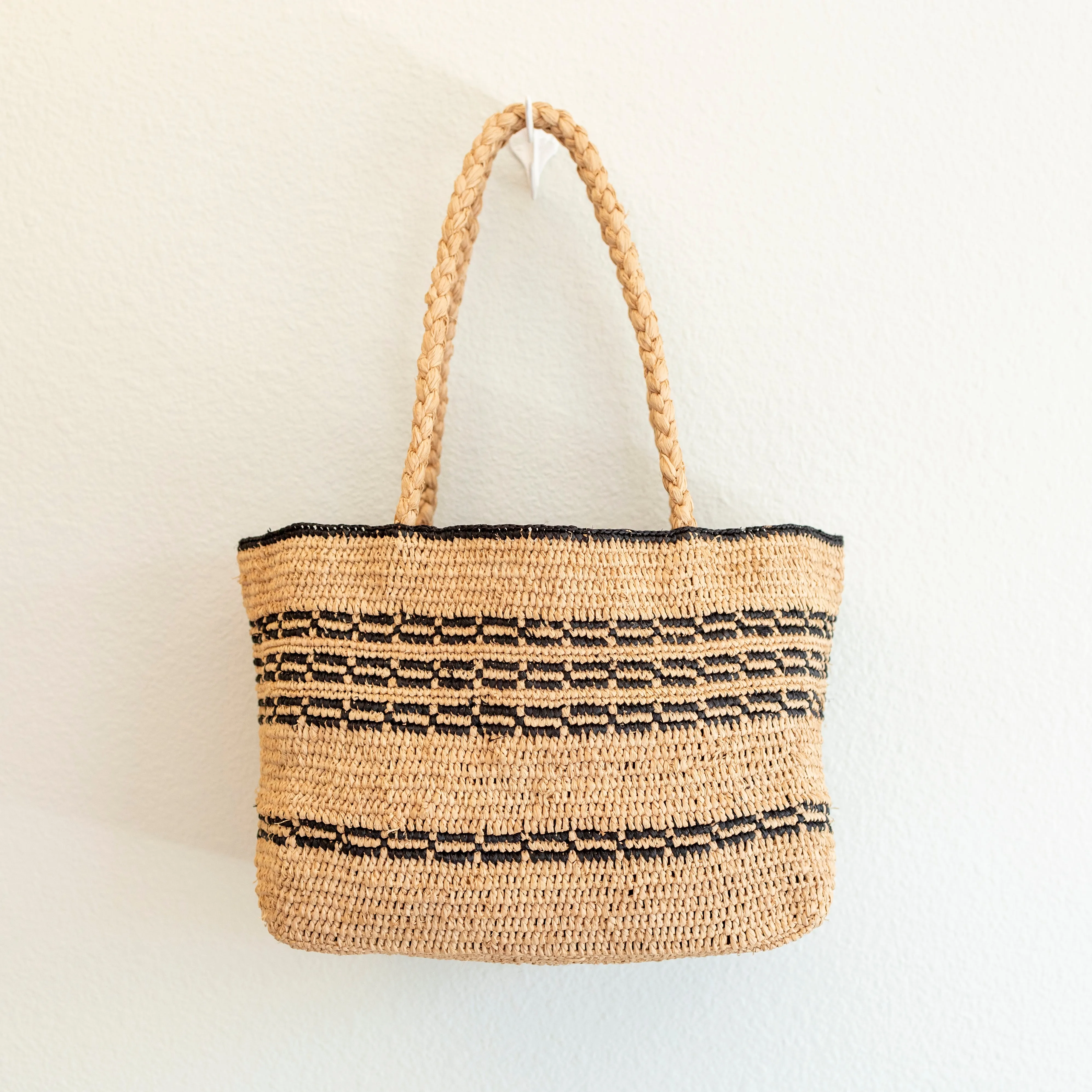 Elena Handbags Everyday Small Raffia Straw Handbag