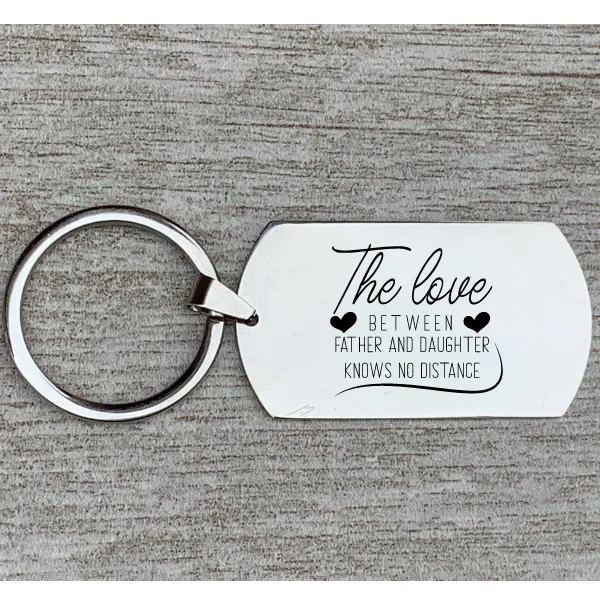 Personalized Father-Daughter Keychain - Heartfelt Gift Celebrating Unbreakable Bond Across Any Distance