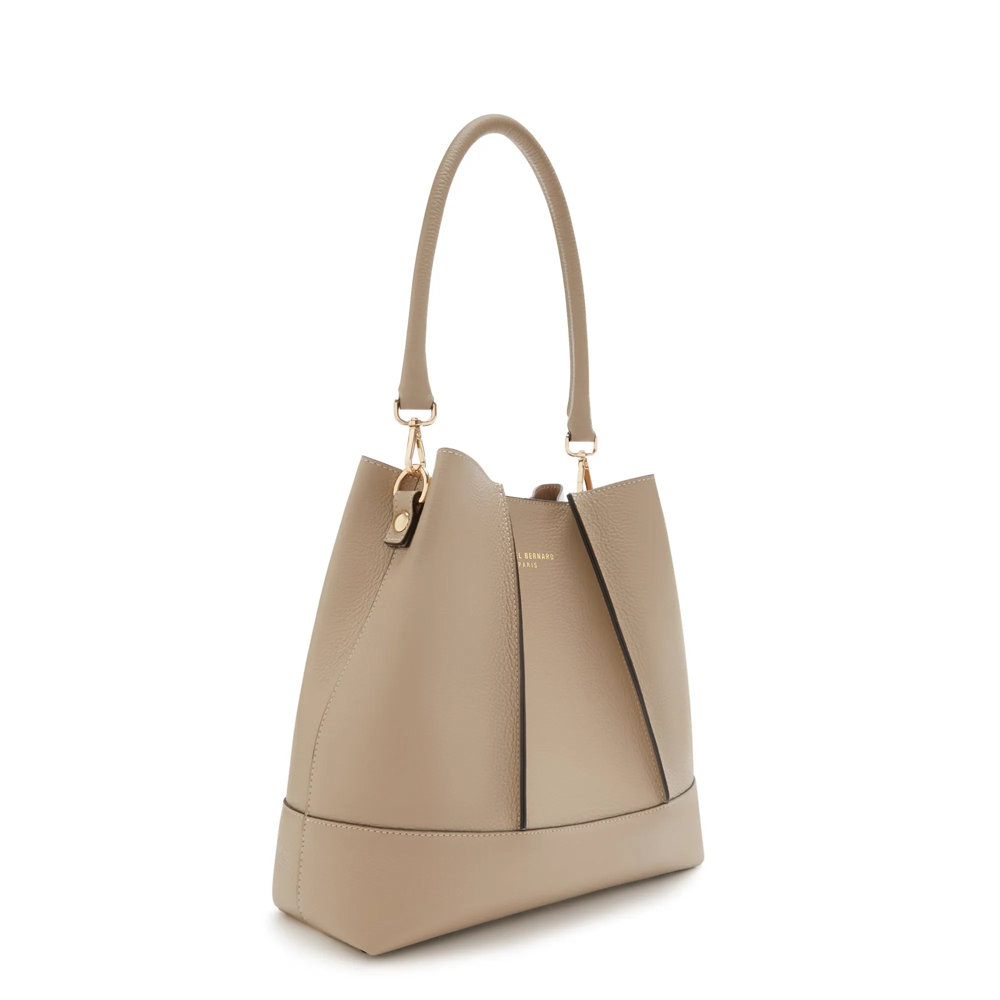 Femme Forte Macie taupe calfskin leather shoulder bag