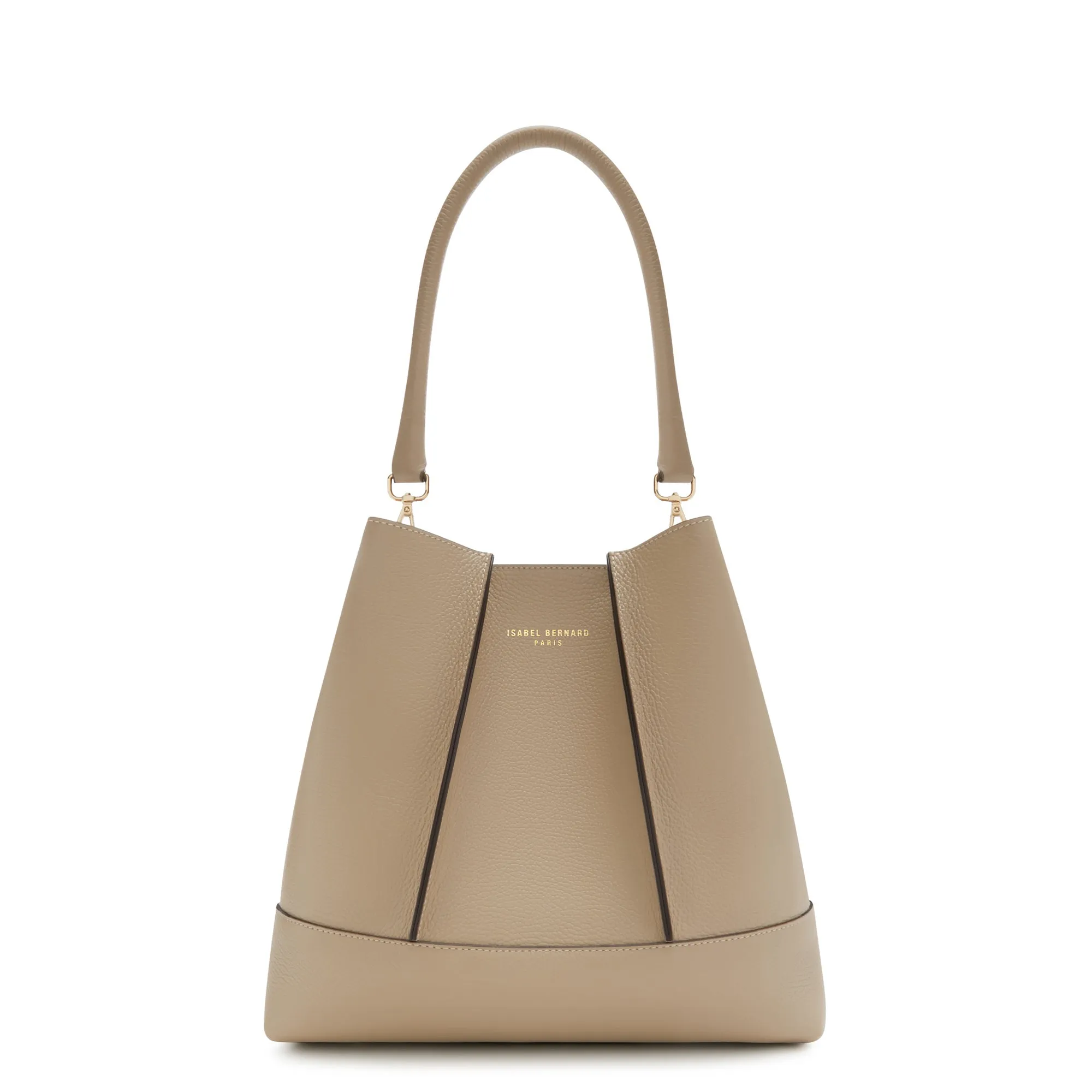 Femme Forte Macie taupe calfskin leather shoulder bag