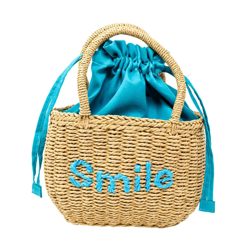 Girls Wicker Basket Handbag