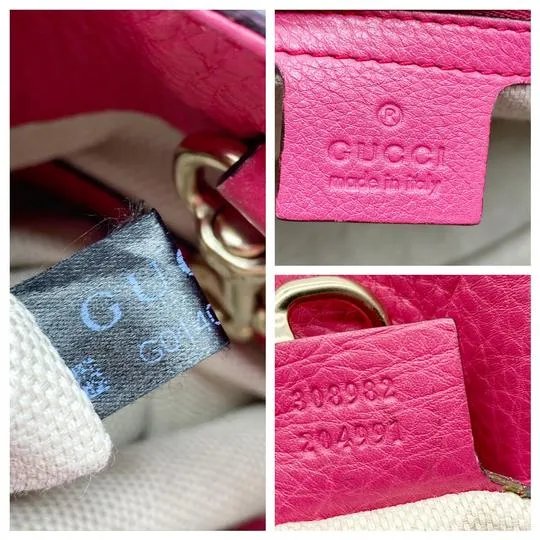 Gucci Shoulder Bag Soho Medium Bright Pink Leather Tote