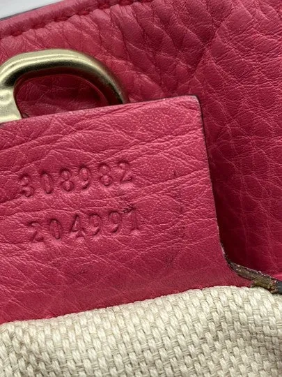 Gucci Shoulder Bag Soho Medium Bright Pink Leather Tote