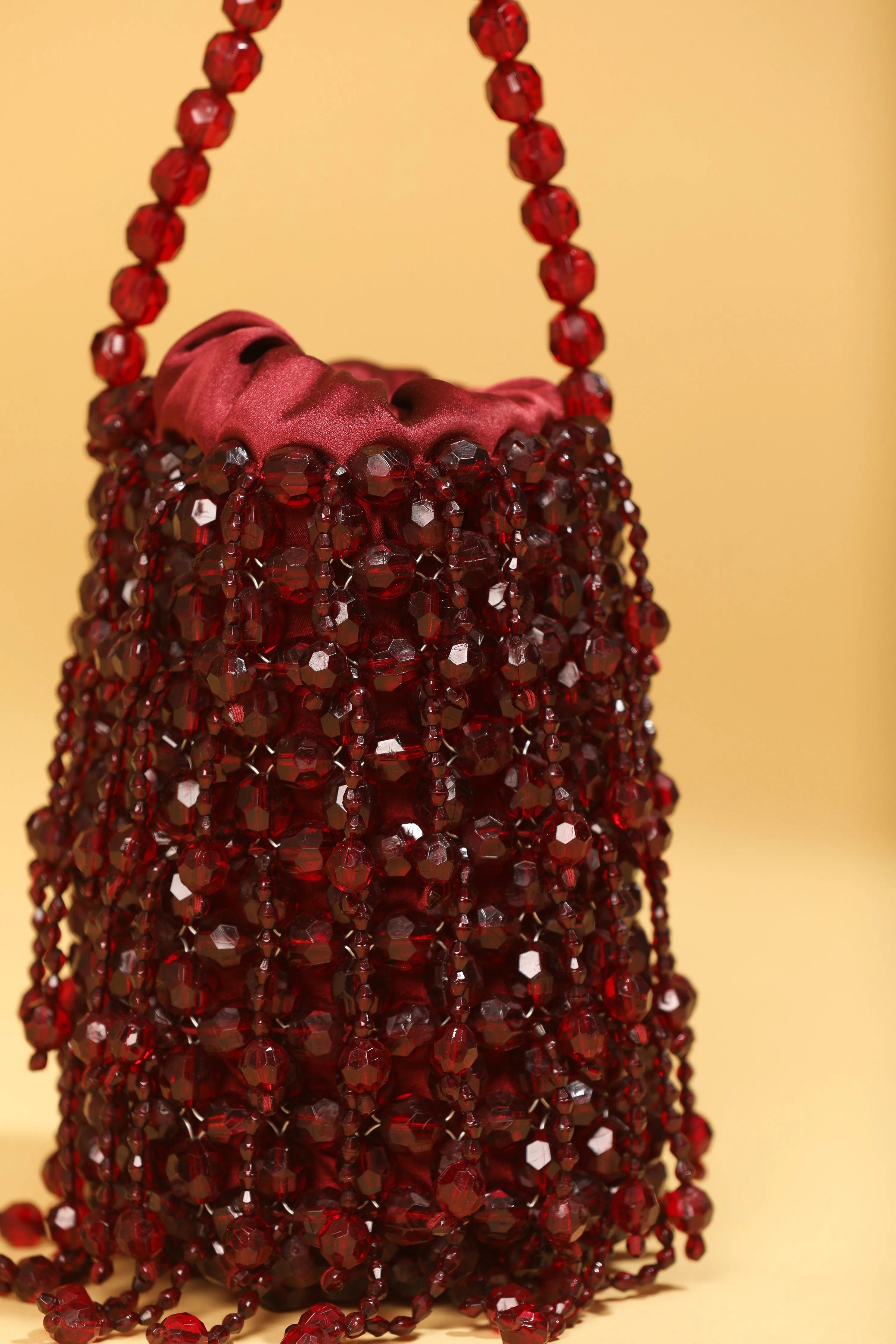 Handmade Maroon Potli Bag - Stylish Bridal Evening Wristlet