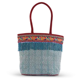 Khari Printed Tote - Light Blue