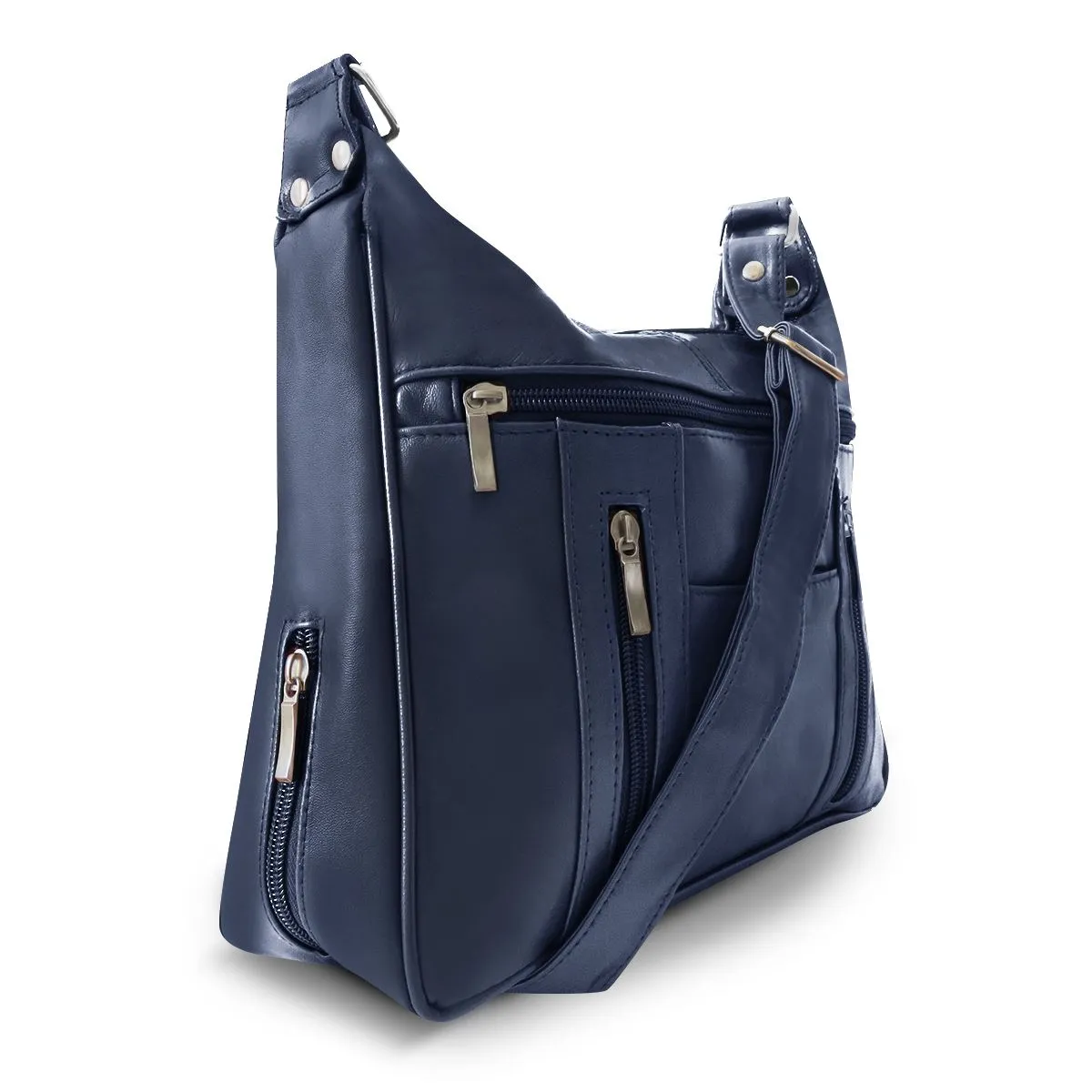 Lambskin Leather Purse - Navy Color