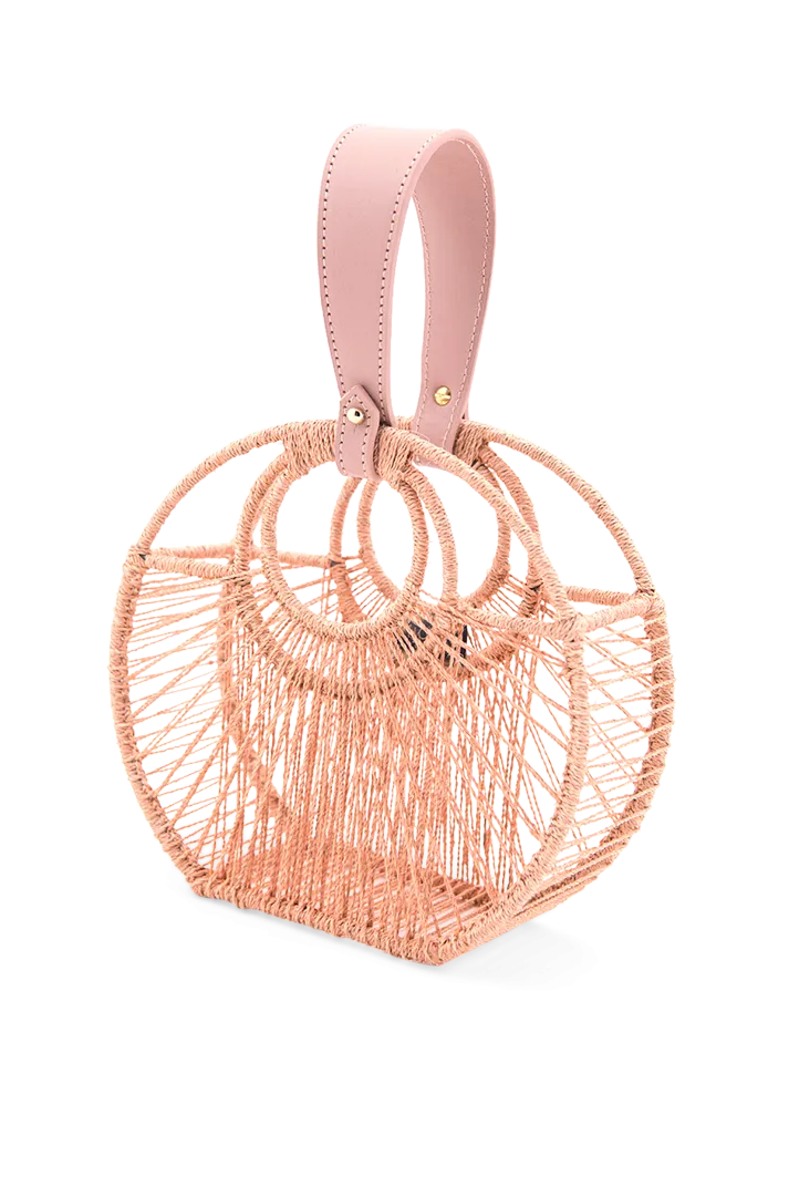 Langa Circular Woven Bag | Pink