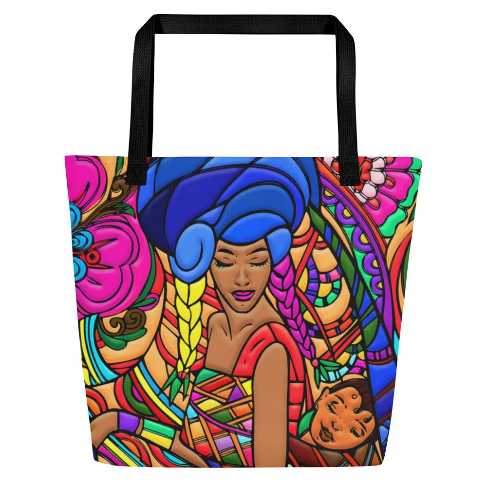 Mama Africa All-Over Print Large Tote Bag