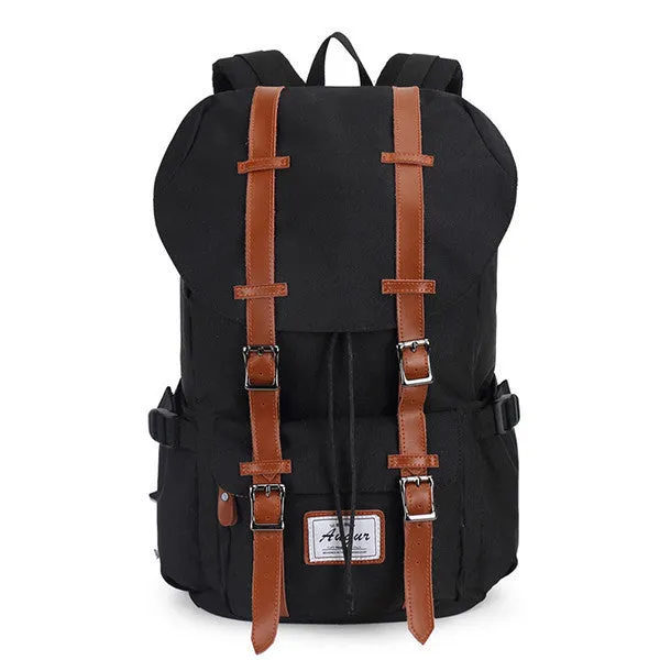 "The Outdoor" Leather Canvas Backpack