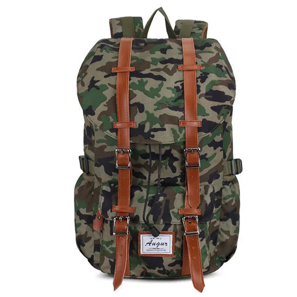 "The Outdoor" Leather Canvas Backpack