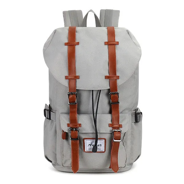 "The Outdoor" Leather Canvas Backpack