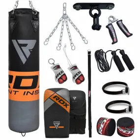 RDX 12O 4ft / 5ft 13-in-1 Heavy Boxing Punch Bag & Mitts Set