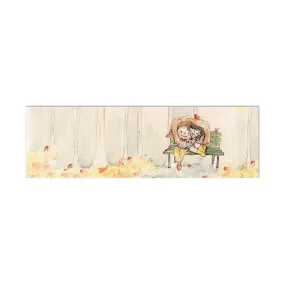 Reading in Autumn Canvas Bookmark