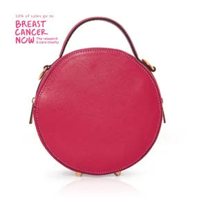 Rome Round Circle Crossbody Bag in Fuchsia Pink