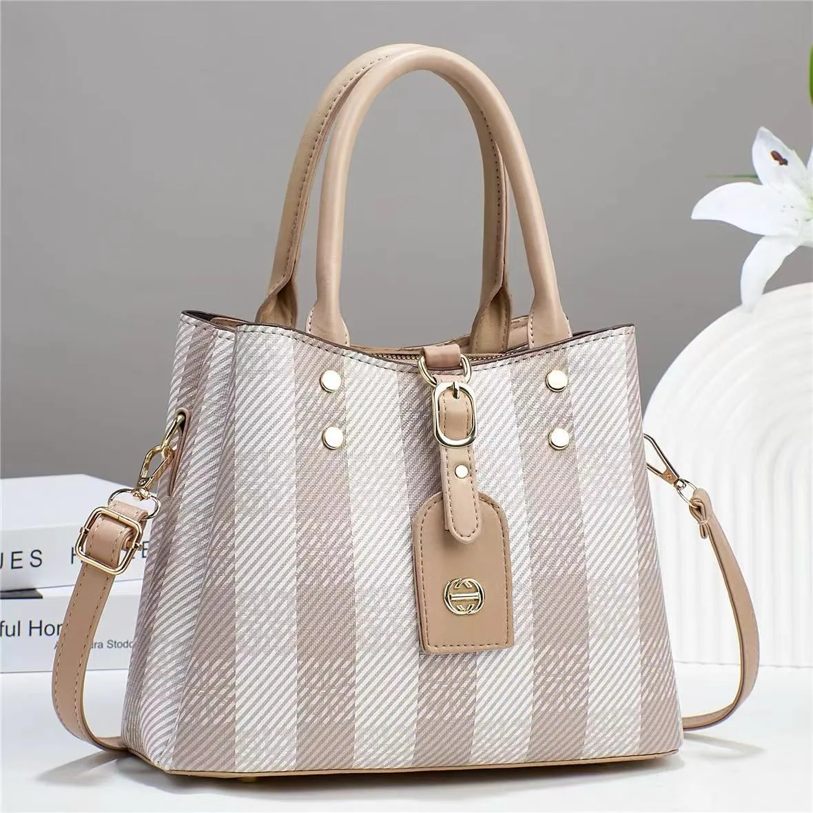 Skin Check Handbag Sale For Girls 058-8