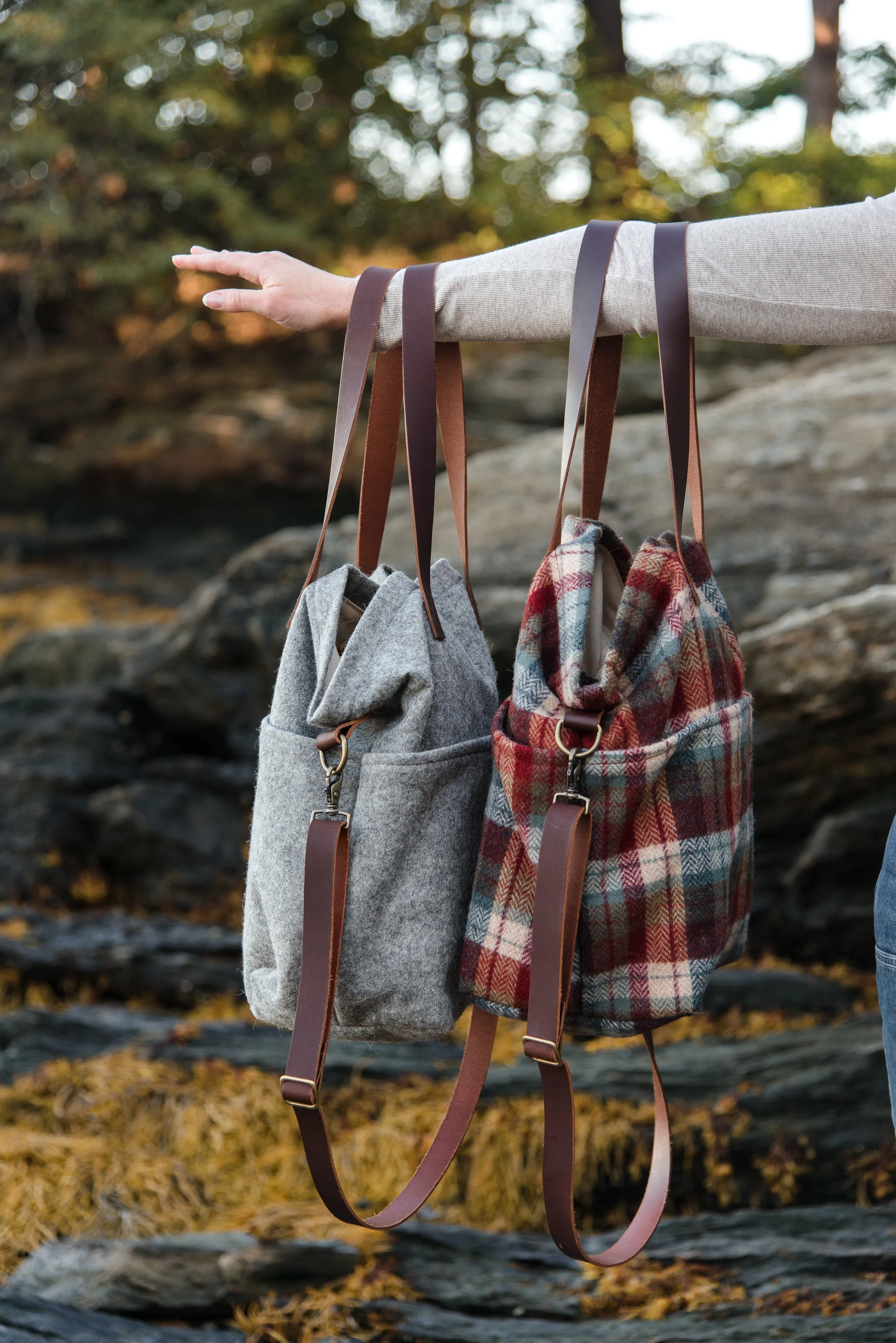 wool crossbody project tote